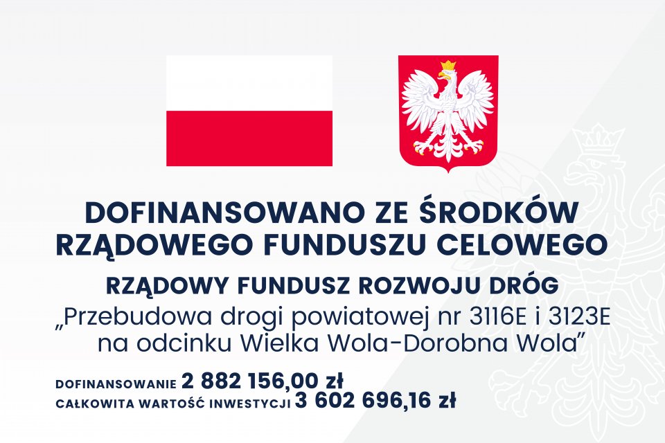 Przebudowa drogi powiatowej nr 3116E i 3123E na odcinku Wielka Wola